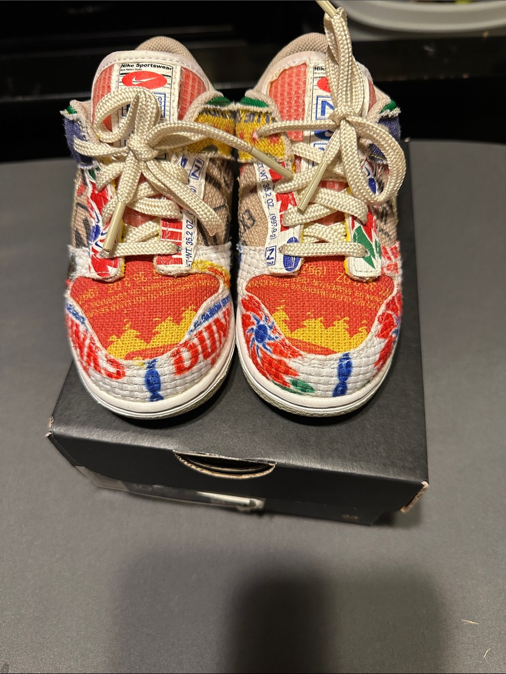 Nike Kids Red Multi-Color Patterned Sneakers